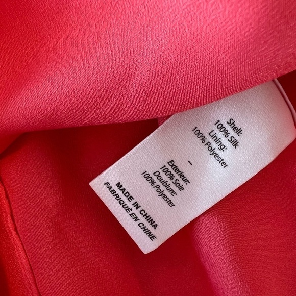 NWT Cing a Sept Stace One-Shoulder Silk Top in Neon Coral - Picture 14 of 16